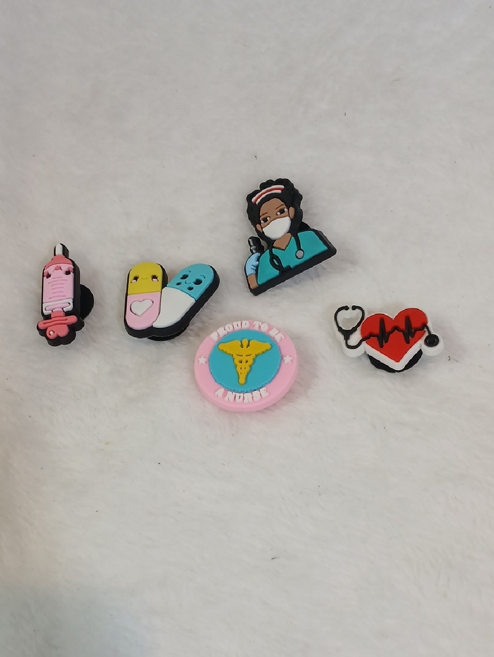 Nurse Medical Crocs Charms Set - Pink, Blue, Red, Yellow 5pcs NWT
